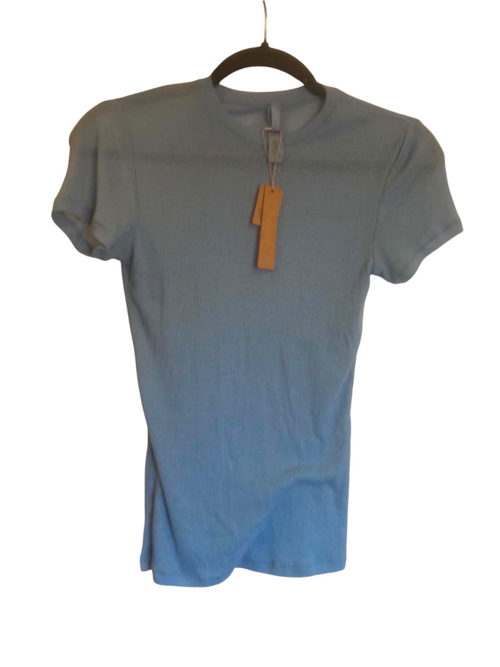 NWT Skims Ribbed Crew Neck T-Shirt Size Small BLUE BELL